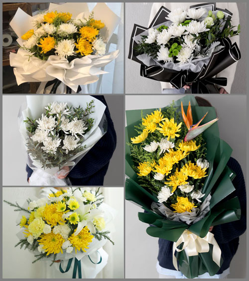 山东济宁邹城市看庄镇东白山村白事花束代送